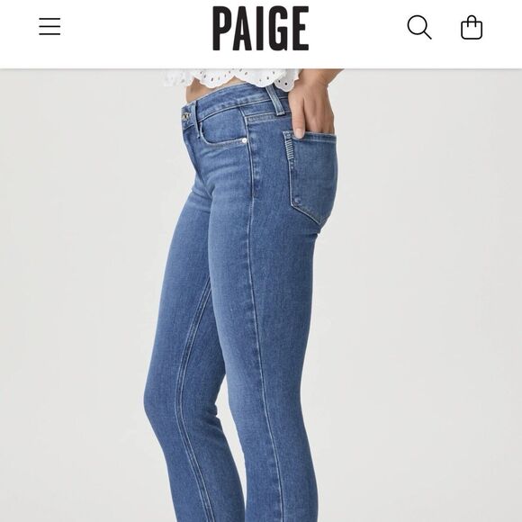 Paige womens Verdugo Ankle Skinny mid rise Blue Denim Jeans Size 27 - Picture 13 of 13